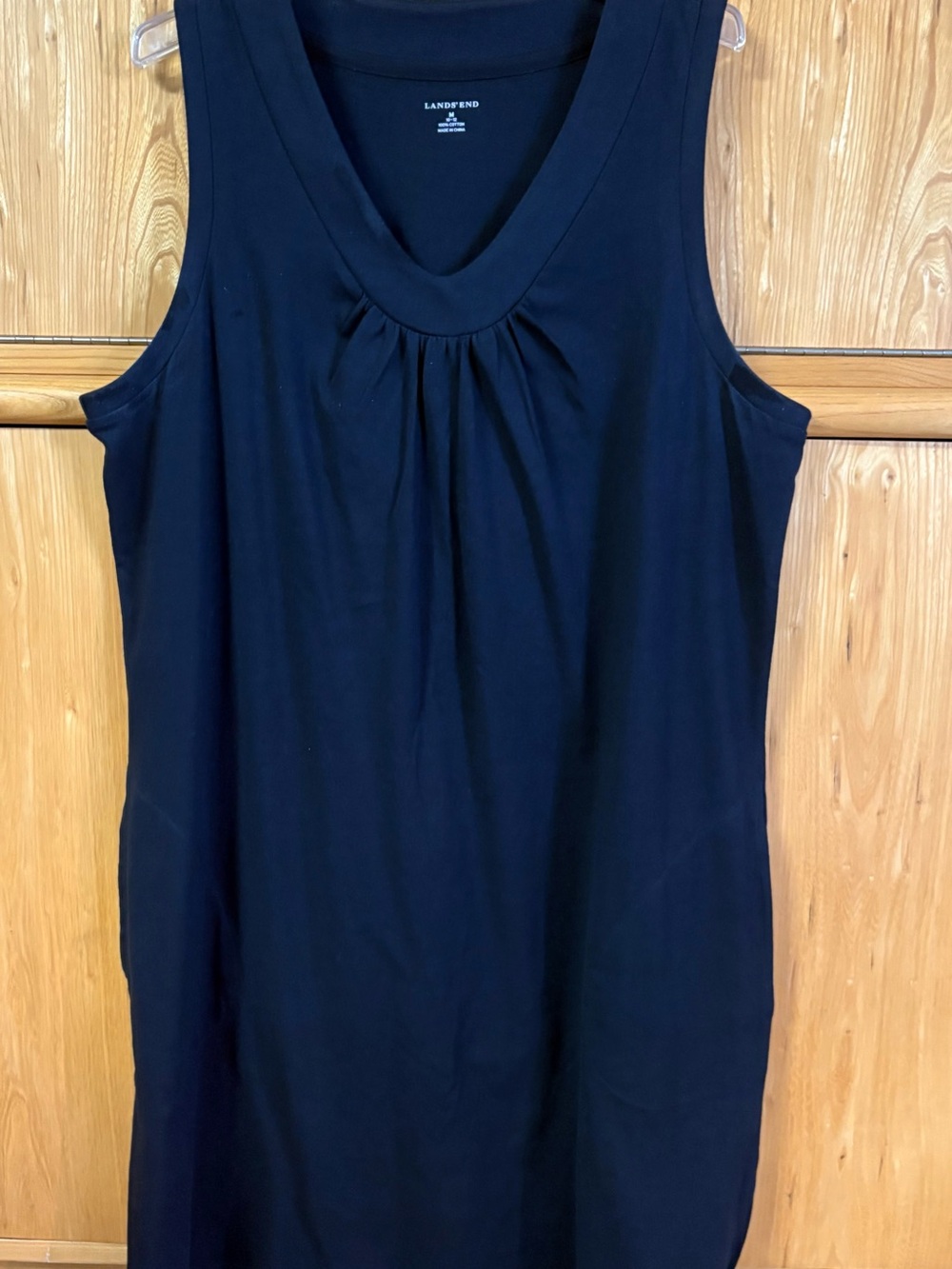 Lands' End Women’s Sleeveless Scoop Neck Dress—Black